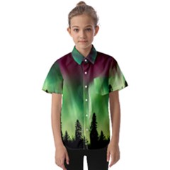 Aurora-borealis-northern-lights Kids  Short Sleeve Shirt by Ket1n9