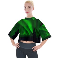 Aurora-borealis-northern-lights- Mock Neck T-shirt by Ket1n9