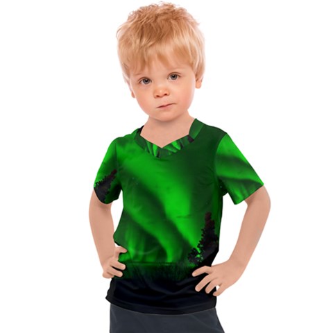 Aurora-borealis-northern-lights- Kids  Sports T-shirt by Ket1n9