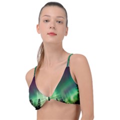 Aurora-borealis-northern-lights Knot Up Bikini Top by Ket1n9