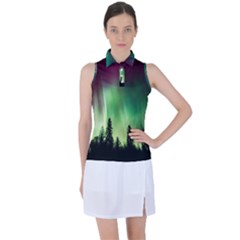 Aurora-borealis-northern-lights Women s Sleeveless Polo T-shirt by Ket1n9