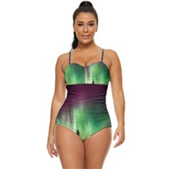 Aurora-borealis-northern-lights Retro Full Coverage Swimsuit by Ket1n9