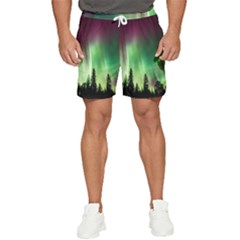 Aurora-borealis-northern-lights Men s Runner Shorts by Ket1n9