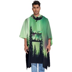 Aurora-borealis-northern-lights Men s Hooded Rain Ponchos by Ket1n9