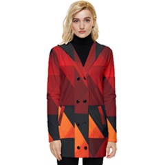 Abstract Triangle Wallpaper Button Up Hooded Coat  by Ket1n9