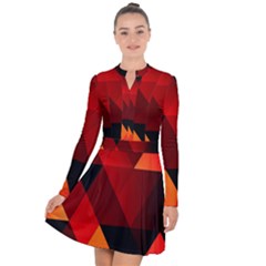 Abstract Triangle Wallpaper Long Sleeve Panel Dress by Ket1n9