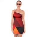 Abstract Triangle Wallpaper One Shoulder Ring Trim Bodycon Dress View1