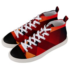 Abstract Triangle Wallpaper Men s Mid-top Canvas Sneakers by Ket1n9