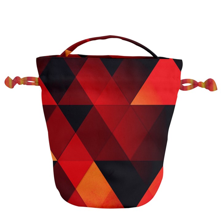 Abstract Triangle Wallpaper Drawstring Bucket Bag