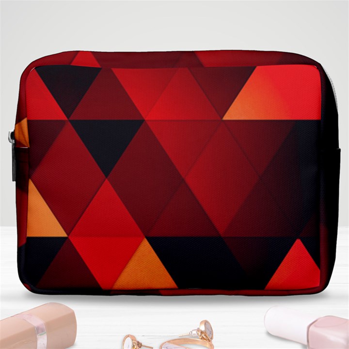 Abstract Triangle Wallpaper Make Up Pouch (Large)