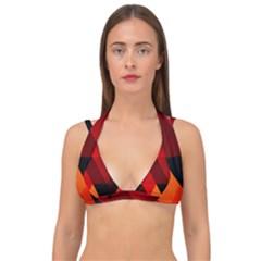 Abstract Triangle Wallpaper Double Strap Halter Bikini Top by Ket1n9