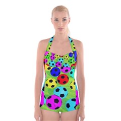 Balls Colors Boyleg Halter Swimsuit  by Ket1n9