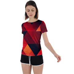 Abstract Triangle Wallpaper Back Circle Cutout Sports T-shirt by Ket1n9