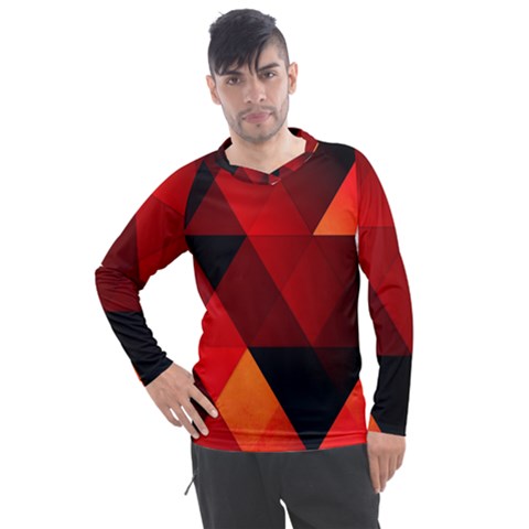 Abstract Triangle Wallpaper Men s Pique Long Sleeve T-shirt by Ket1n9