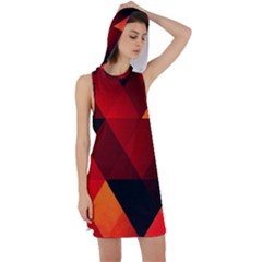 Abstract Triangle Wallpaper Racer Back Hoodie Dress by Ket1n9