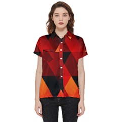 Abstract Triangle Wallpaper Short Sleeve Pocket Shirt by Ket1n9