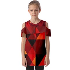 Abstract Triangle Wallpaper Fold Over Open Sleeve Top by Ket1n9