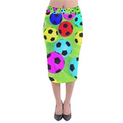 Balls Colors Velvet Midi Pencil Skirt by Ket1n9