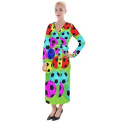 Balls Colors Velvet Maxi Wrap Dress by Ket1n9