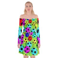 Balls Colors Off Shoulder Skater Dress by Ket1n9