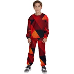 Abstract Triangle Wallpaper Kids  Sweatshirt Set by Ket1n9