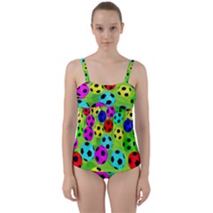 Balls Colors Twist Front Tankini Set by Ket1n9