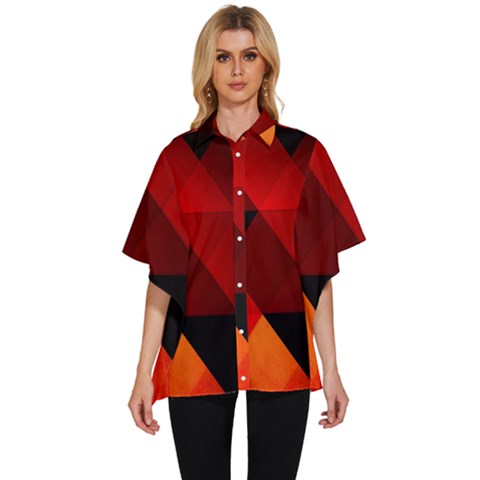 Abstract Triangle Wallpaper Women s Batwing Button Up Shirt by Ket1n9