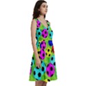 Balls Colors Sleeveless V-Neck Skater Dress with Pockets View3