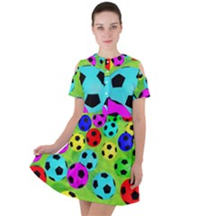 Balls Colors Short Sleeve Shoulder Cut Out Dress  by Ket1n9