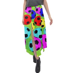 Balls Colors Velour Split Maxi Skirt by Ket1n9