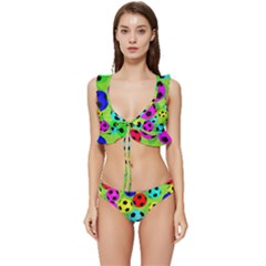 Balls Colors Low Cut Ruffle Edge Bikini Set by Ket1n9