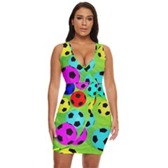 Balls Colors Draped Bodycon Dress