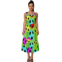 Balls Colors Square Neckline Tiered Midi Dress by Ket1n9