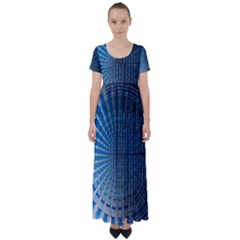 Data-computer-internet-online High Waist Short Sleeve Maxi Dress by Ket1n9