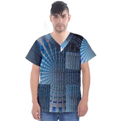 Data-computer-internet-online Men s V-neck Scrub Top