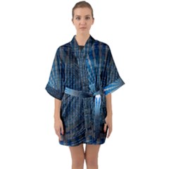 Data-computer-internet-online Half Sleeve Satin Kimono 