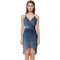 Data-computer-internet-online Wrap Frill Dress by Ket1n9