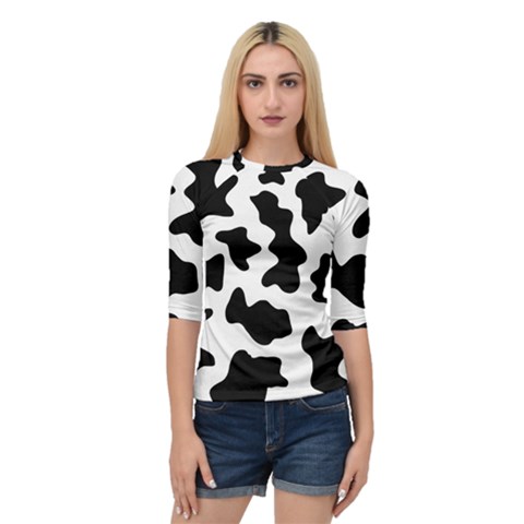 Animal-print-black-and-white-black Quarter Sleeve Raglan T-shirt by Ket1n9