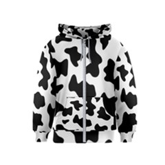 Animal-print-black-and-white-black Kids  Zipper Hoodie by Ket1n9