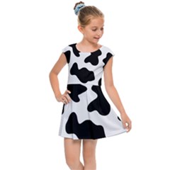 Animal-print-black-and-white-black Kids  Cap Sleeve Dress by Ket1n9