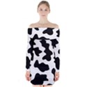 Animal-print-black-and-white-black Long Sleeve Off Shoulder Dress View1