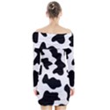 Animal-print-black-and-white-black Long Sleeve Off Shoulder Dress View2