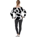 Animal-print-black-and-white-black Off Shoulder Long Sleeve Velour Top View2