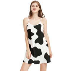 Animal-print-black-and-white-black Summer Frill Dress by Ket1n9