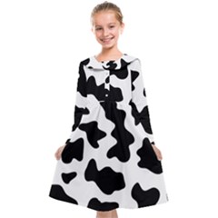 Animal-print-black-and-white-black Kids  Midi Sailor Dress by Ket1n9