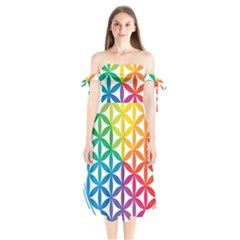 Heart Energy Medicine Shoulder Tie Bardot Midi Dress by Ket1n9