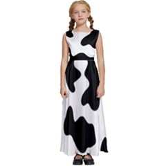 Animal-print-black-and-white-black Kids  Satin Sleeveless Maxi Dress by Ket1n9