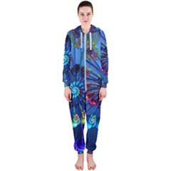 Top Peacock Feathers Hooded Jumpsuit (ladies) by Ket1n9