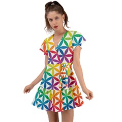 Heart Energy Medicine Flutter Sleeve Wrap Dress by Ket1n9