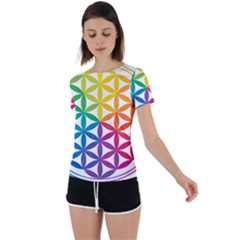 Heart Energy Medicine Back Circle Cutout Sports T-shirt by Ket1n9